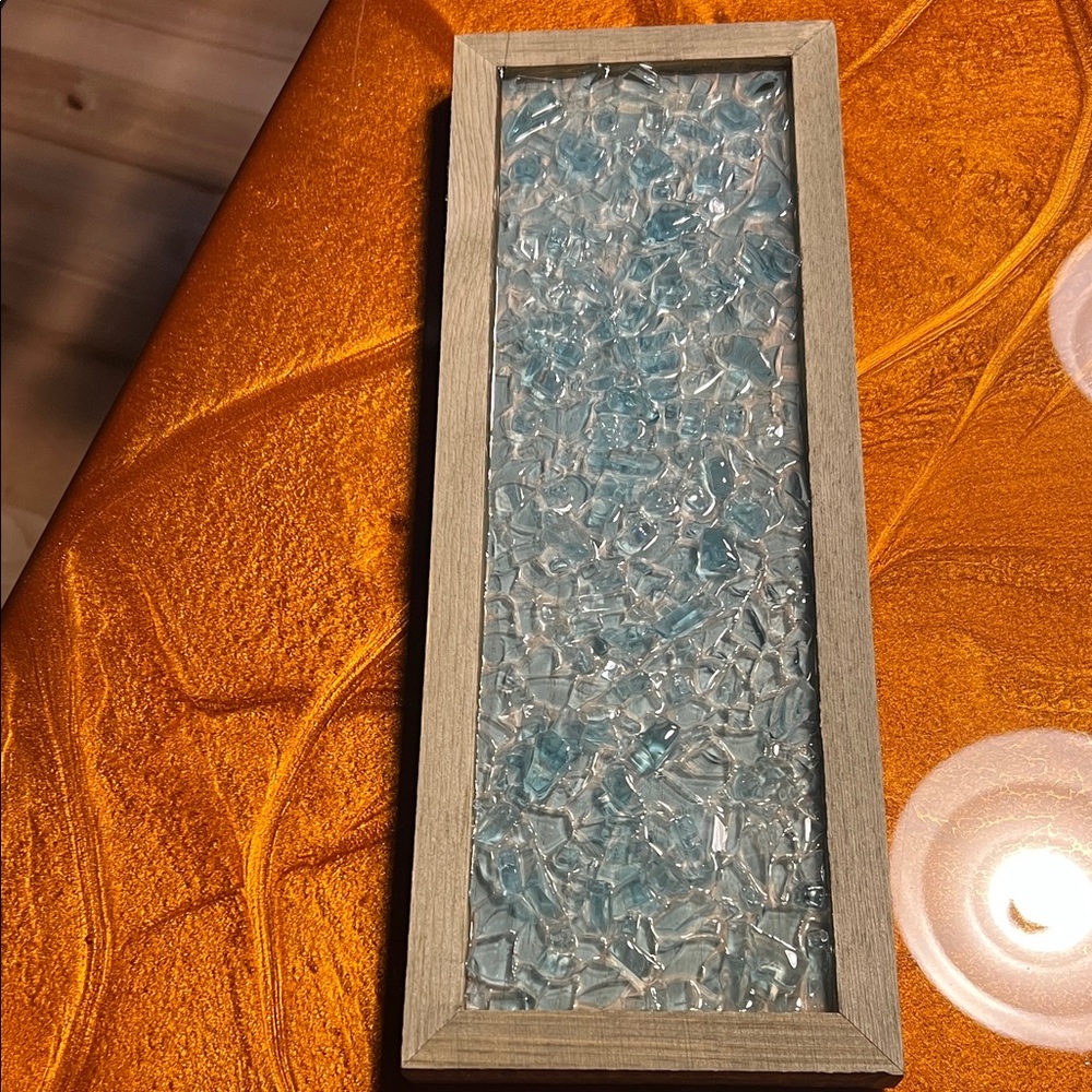 Blue Glass epoxy resin wall sign - Picture 2 of 5